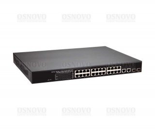 OSNOVO SW-62422/MB(330W) управляемый Web Smart PoE коммутатор Fast Ethernet на 26 портов фото