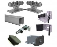 Alutech комплект с неоцинкованной шиной SG.01.002.А 6 метров и стальными роликами для ворот до 450кг