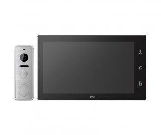 CTV-DP4102FHD комплект видеодомофона с вызывной панелью (видеодомофон черный, вызывная панель серебро) фото