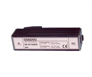 OSNOVO SP-IP/100PD устройство грозозащиты для локальной вычислительной сети (скорость до 100 Мбит/с) с защитой линий PoE фото